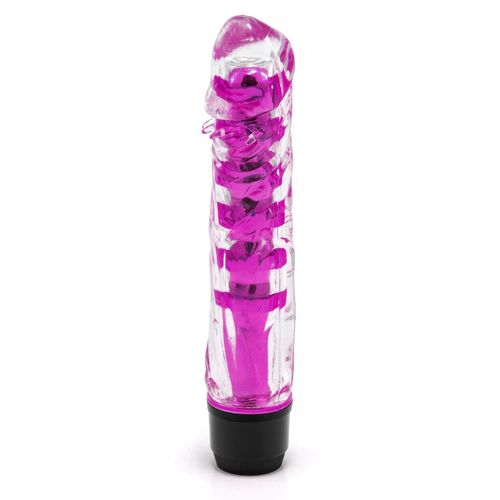 Částečně průhledný vibrátor, fialový (17,5 cm)