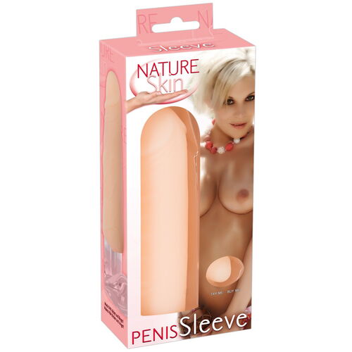 Realistický návlek na penis z hebkého silikonu Nature Skin