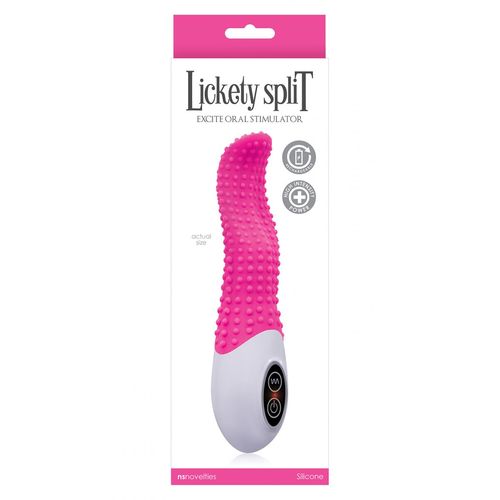 Růžový orální stimulátor klitorisu Lickety Split Excite