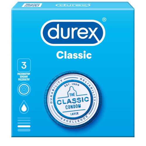 Anatomicky tvarované kondomy DUREX Classic (3 ks)