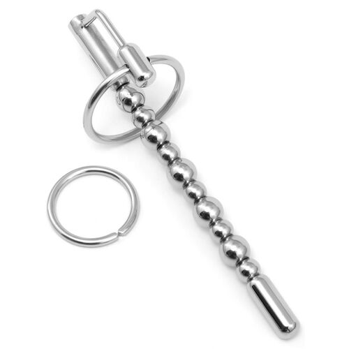 Kolík do penisu s kuličkami a kroužkem na penis (8-10 mm)