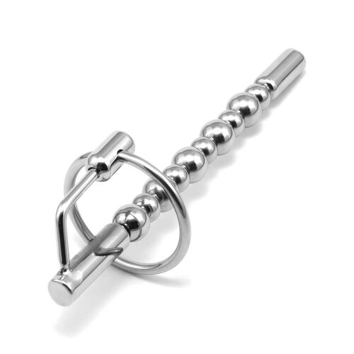 Kolík do penisu s kuličkami a kroužkem na penis (8-10 mm)