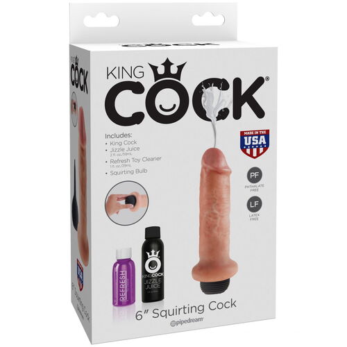Stříkající realistické dildo King Cock 6