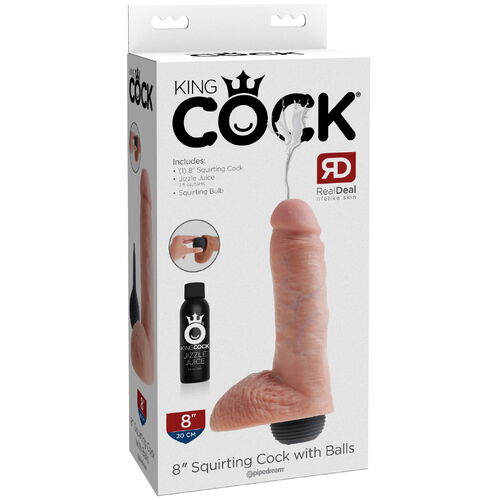 Stříkající realistické dildo s varlaty King Cock 8