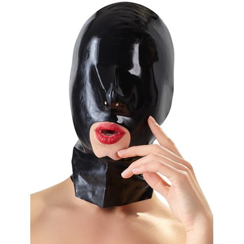 Latexová černá maska s otvorem pro ústa