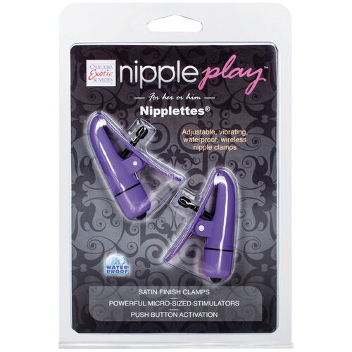 Vibrační fialové svorky na bradavky Nipplettes