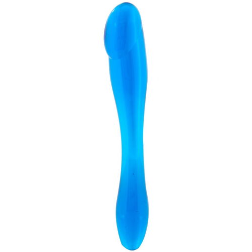 Oboustranné modré poloprůhledné dildo Penis Probe