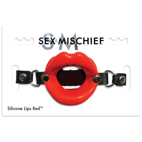 Roubík ve tvaru úst na deepthroat Silicone Lips Red
