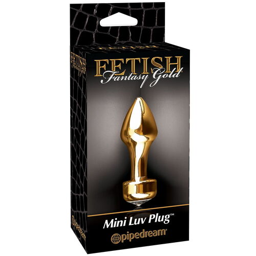 Kovový zlatý anální kolík se šperkem Mini Luv Plug