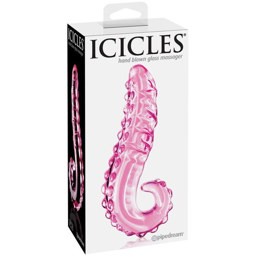 Skleněné růžové dildo ICICLES No. 24