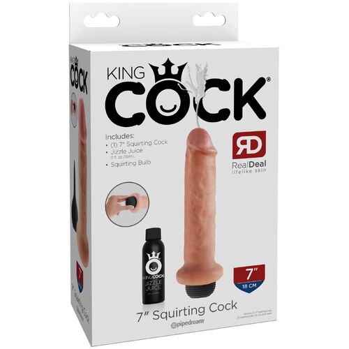 Realistické stříkající dildo s varlaty King Cock 7