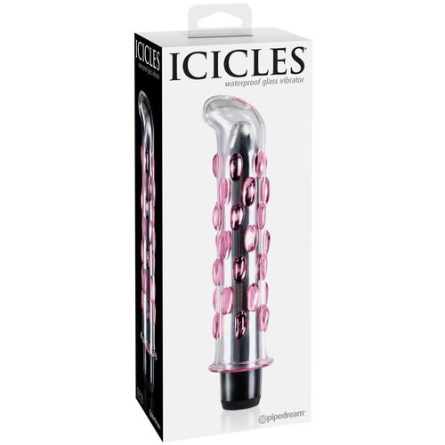 Skleněný fialový vibrátor ICICLES No. 19