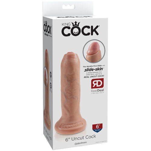 Realistické dildo se stahovací předkožkou King Cock 6