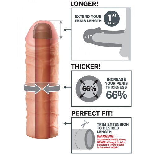 Realistický zvětšovací návlek na penis MEGA (zvětší o 2,5 cm)