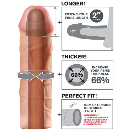 Realistický zvětšovací návlek na penis MEGA (zvětší o 5,1 cm)