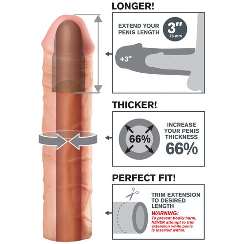 Realistický zvětšovací návlek na penis MEGA (zvětší o 7,6 cm)