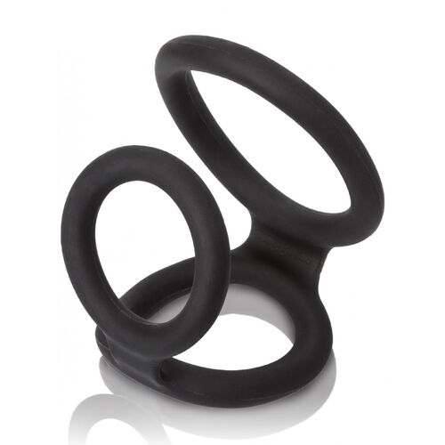 Černý trojitý kroužek na penis Maximizer Enhancer