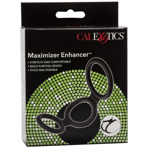 Černý trojitý kroužek na penis Maximizer Enhancer
