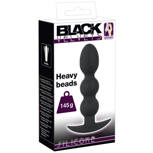 Anální kuličky Black Velvets s vyšší hmotností (145 g)