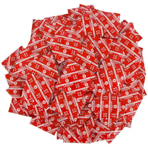 Balíček kondomů Durex LONDON s jahodovou příchutí (100 ks)