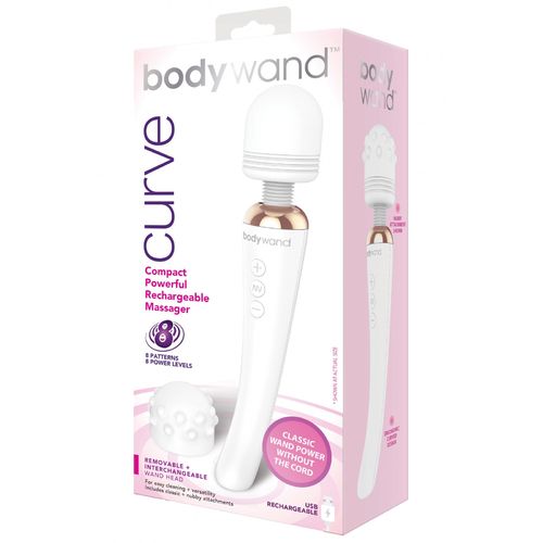 Nabíjecí masážní hlavice Bodywand Curve + nástavec