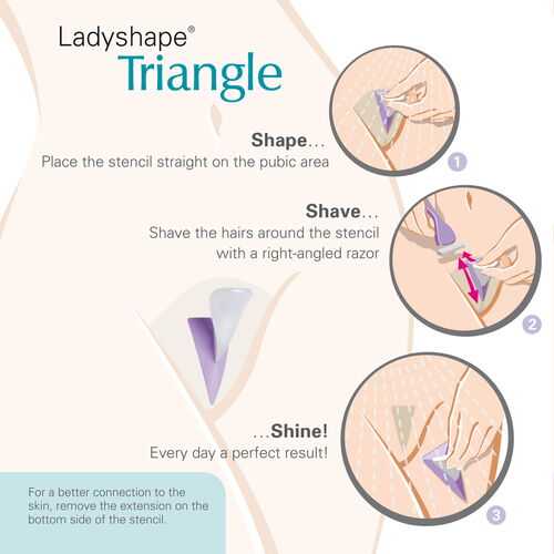 Šablona na holení ženského klínu Ladyshape ve tvaru trojúhelníku