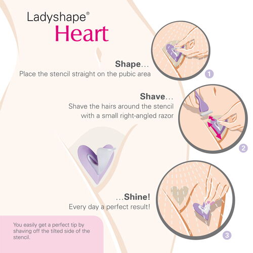 Šablona na holení ženského klínu Ladyshape ve tvaru srdíčka
