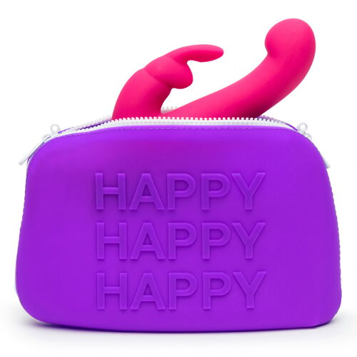 Velká fialová silikonová taštička na erotické pomůcky Happy Rabbit L