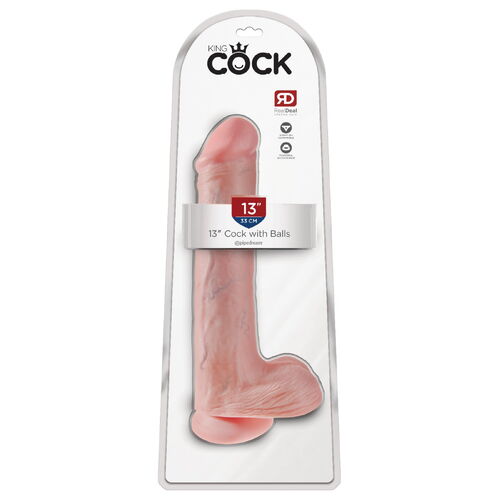 Realistické dildo s varlaty King Cock 13