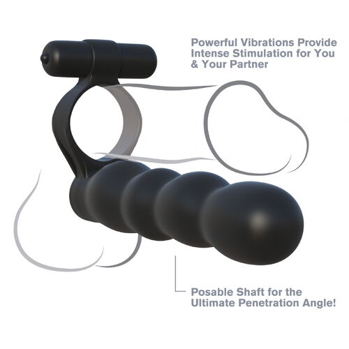 Vibrační erekční kroužek s tvarovatelným dildem Fantasy C-Ringz