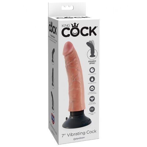 Tvarovatelný vibrátor s odnímatelnou přísavkou King Cock 7