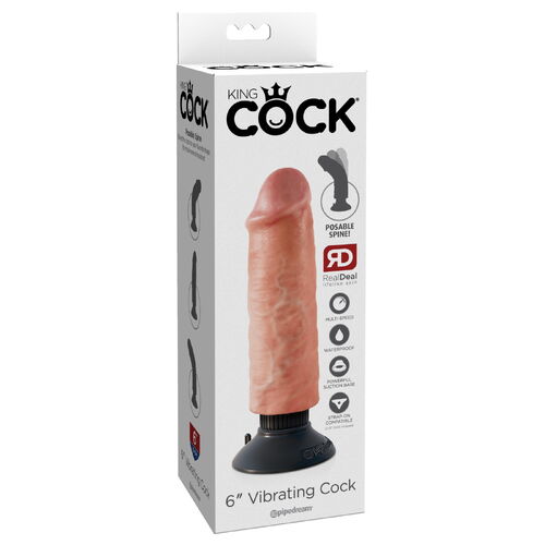Tvarovatelný vibrátor s odnímatelnou přísavkou King Cock 6