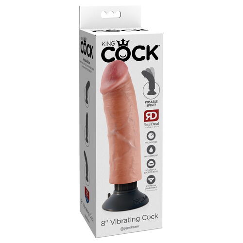 Tvarovatelný vibrátor s odnímatelnou přísavkou King Cock 8