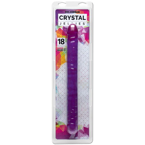 Oboustranné světle fialové dildo Crystal Jellies18