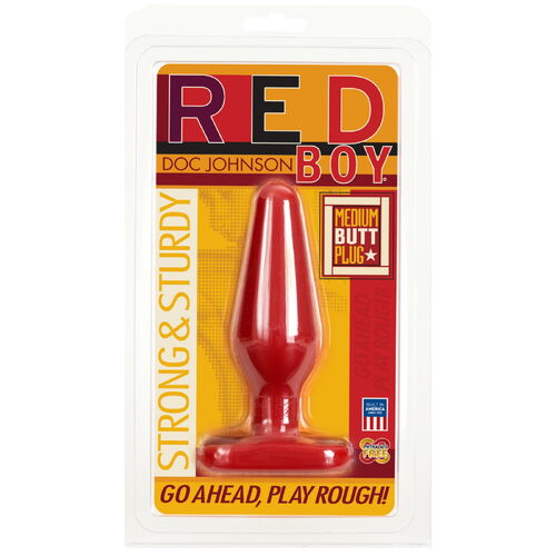 Červený anální kolík Red Boy Medium - Doc Johnson