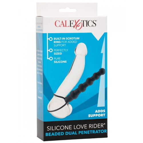 Připínací penis pro muže Love Rider Beaded Dual Penetrator - CalExotics