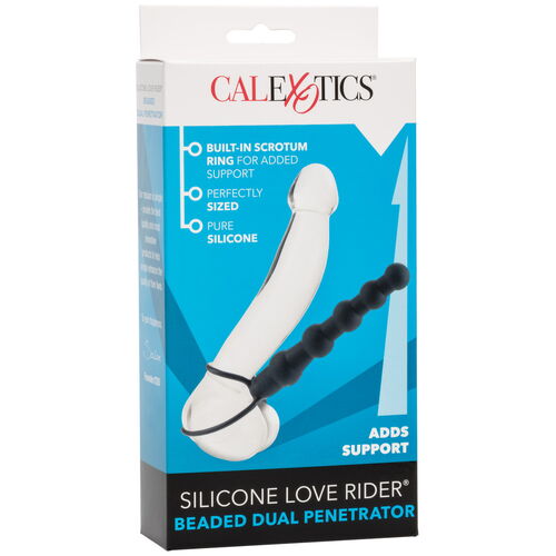 Připínací penis pro muže Love Rider Beaded Dual Penetrator - CalExotics