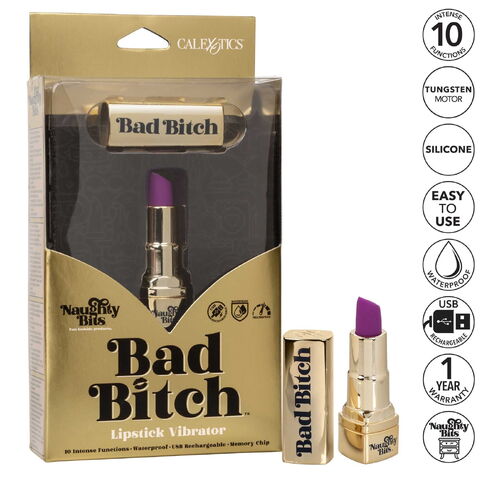 Diskrétní mini vibrátor Bad Bitch Lipstick - Naughty Bits