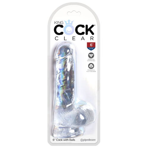 Realistické dildo s přísavkou King Cock Clear 6