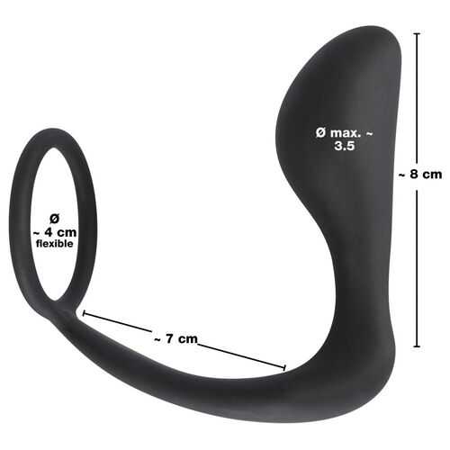 Stimulátor prostaty s kroužkem na penis a varlata - Black Velvets