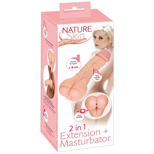 Návlek na penis a masturbátor v jednom Nature Skin