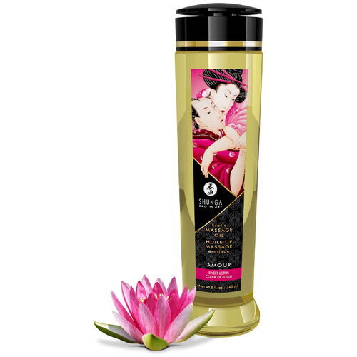 Masážní olej AMOUR Sweet Lotus - Shunga