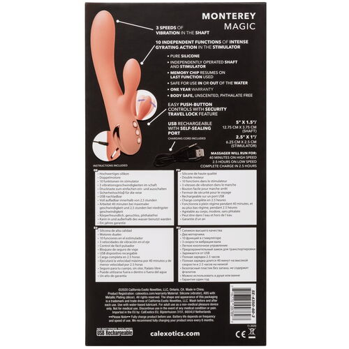 Vibrátor na bod G s pohyblivým výstupkem na klitoris Monterey Magic - California Exotic Novelties