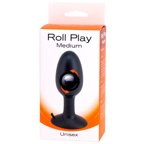 Anální kolík s přísavkou a vnitřní pohyblivou kuličkou Roll Play Medium - Seven Creations