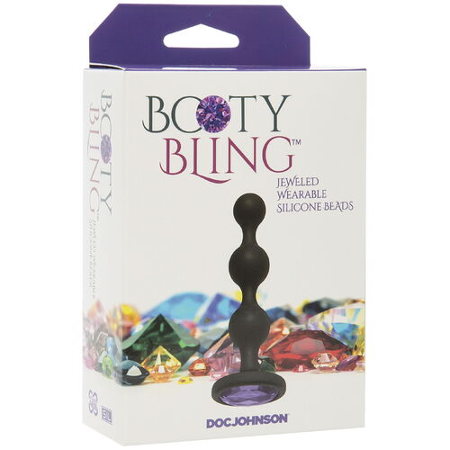 Anální kuličky s fialovým krystalem Booty Bling (Doc Johnson)