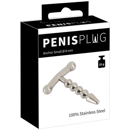 Kovový kuličkový penis plug ve tvaru kotvy Anchor Small, 8 mm