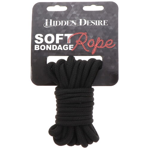 Černé bavlněné lano na bondage Hidden Desire - 5 m
