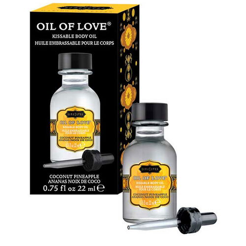Slíbatelný tělový olej OIL OF LOVE Coconut Pineapple - Kama Sutra, 22 ml