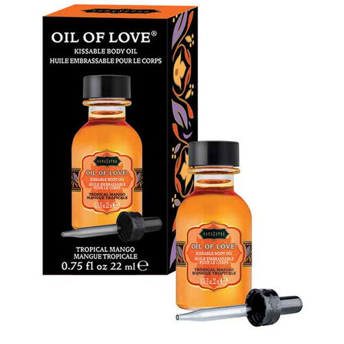 Slíbatelný tělový olej OIL OF LOVE Tropical Mango - Kama Sutra, 22 ml