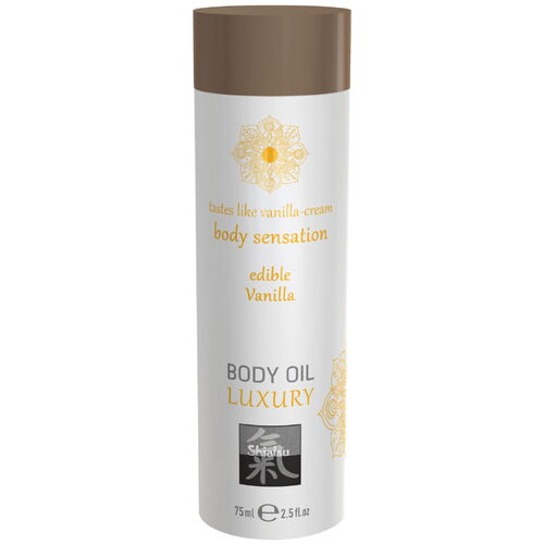 Jedlý masážní olej Shiatsu Body Oil Luxury Vanilla - HOT